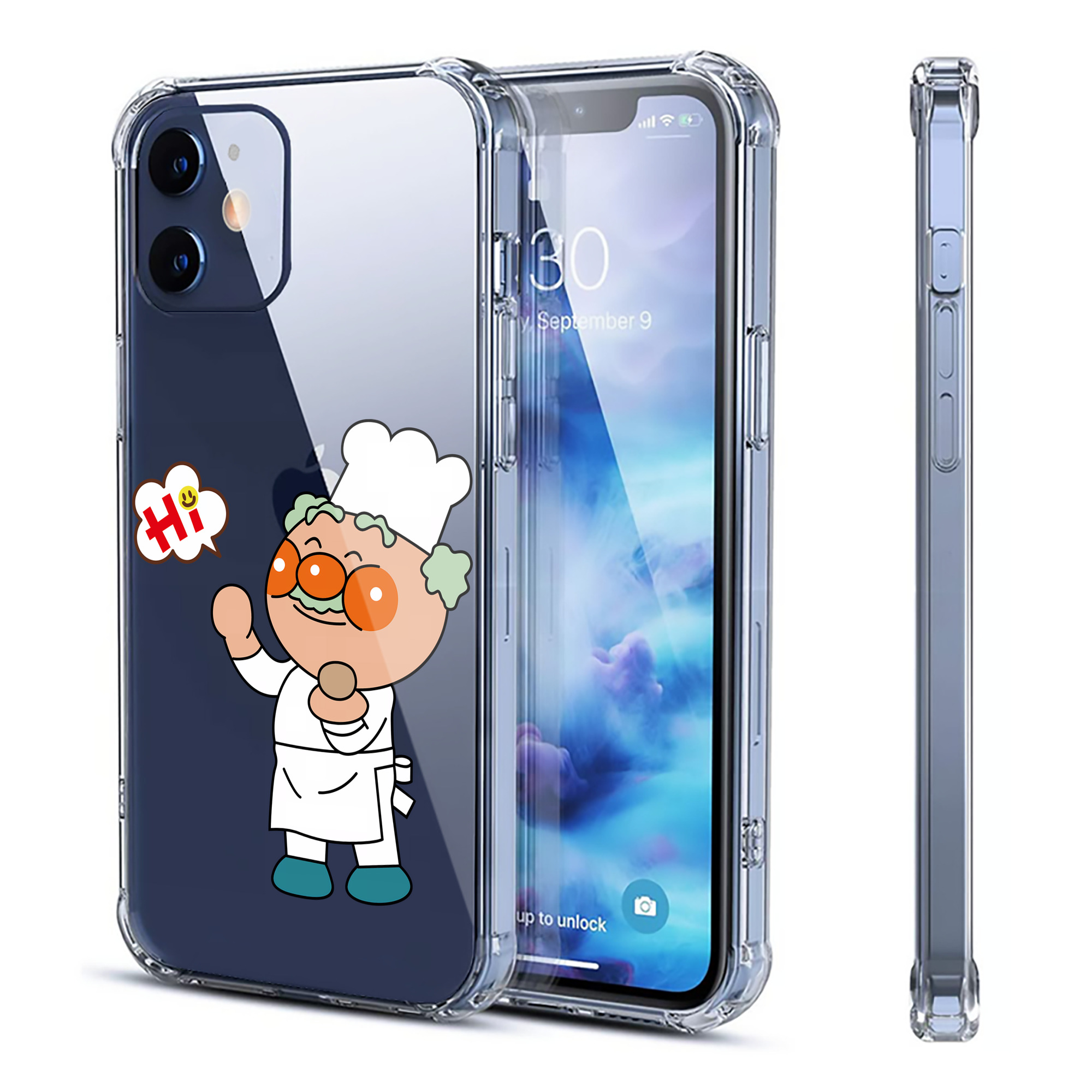 （画像用） アンパンマン Anpanman 【iPhone 12シリーズ対応】透明スマホケース（クリアソフトケース）